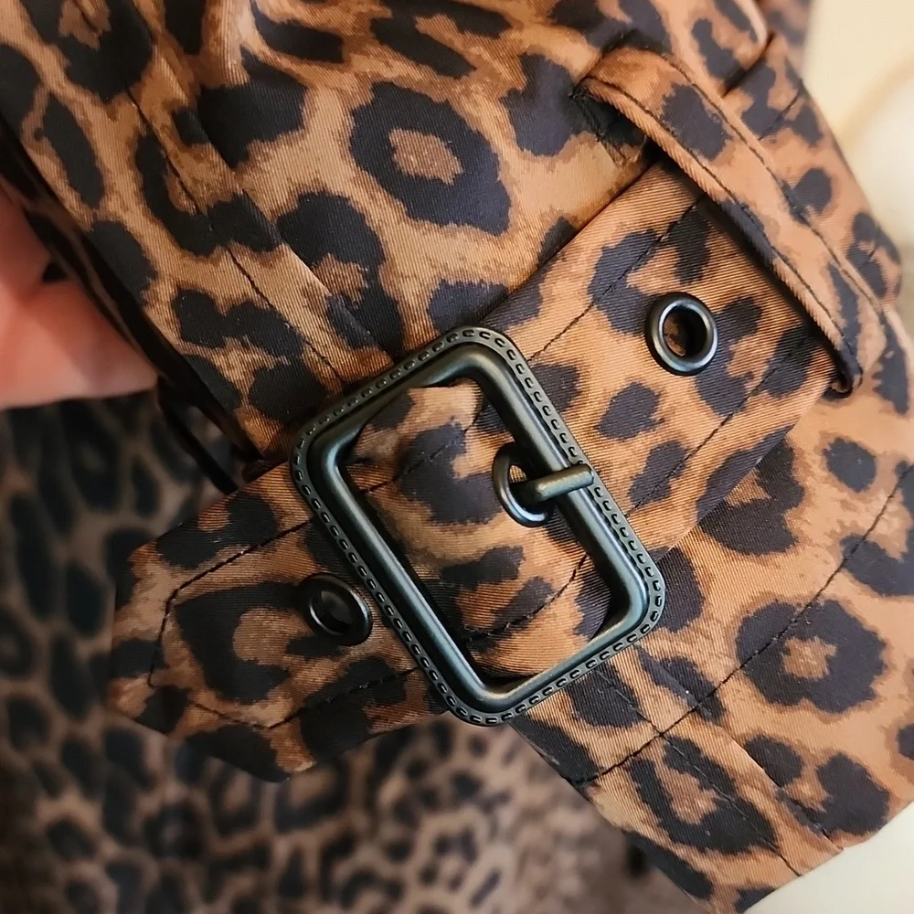 NWT Rebecca Minkoff LEOPARD Animal Print MAXI TRENCH Coat - Picture 11 of 14